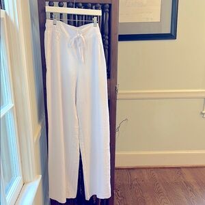 SOHO Lightweight Pants White Elastic Waist Lace Detail Pull On Size Medium